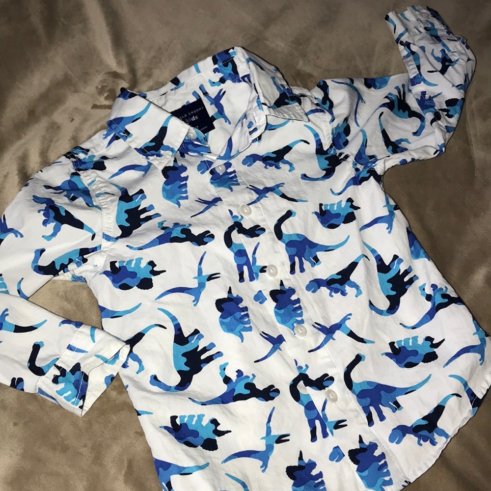 Dinosaur Pattern Kids Button Down Shirt
